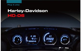 Tableau de bord LED 4 instruments Koso HD-06 Bleu / Noir Harley Davidson Touring après 2014
