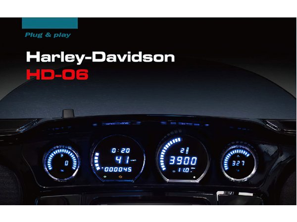 Armaturenbrett 4 Instrumente Koso HD-06 blau / schwarz Harley Davidson  Touring 2014 - 17 kaufen