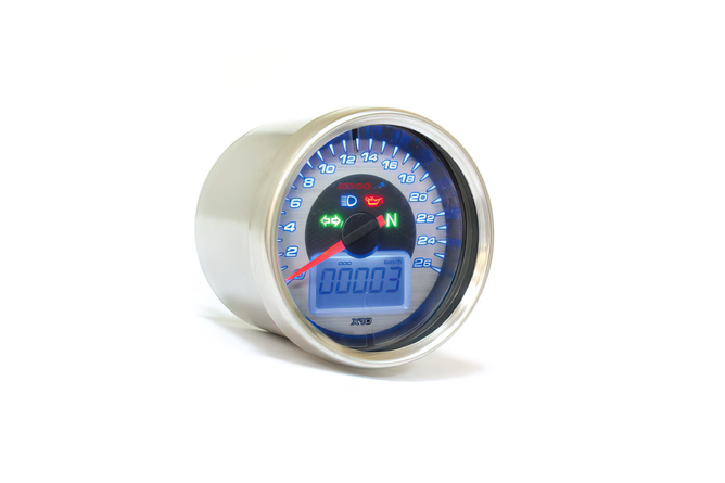 Tachometer 260km/h + Kontrollleuchten Koso D64 chrom
