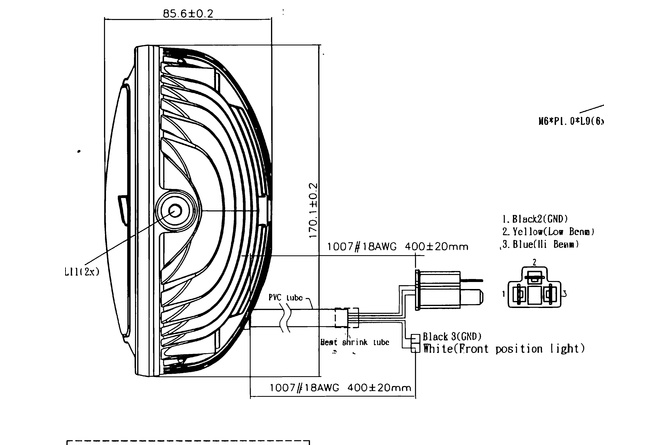 Scheinwerfer LED d.170mm Koso Thunderbolt