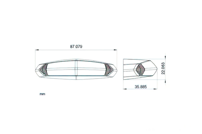 Luz Trasera / Piloto Trasero LED Koso GT-01 Vidrio Transparente