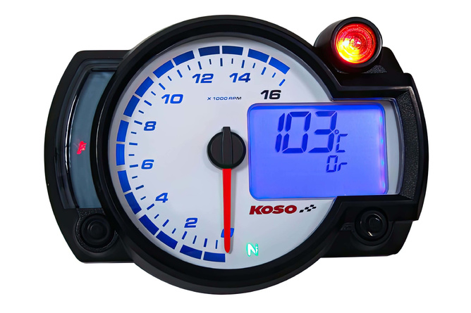 Tachometer Koso RX2NR+ with temperature display (with warning function) and shift light