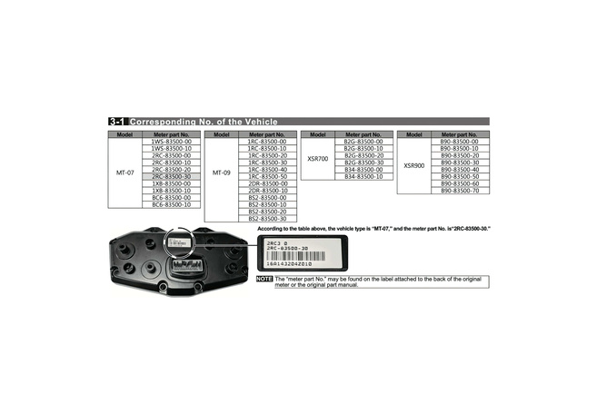 Speedometer Koso RX4 Yamaha MT-07 / MT-09 / XSR 700
