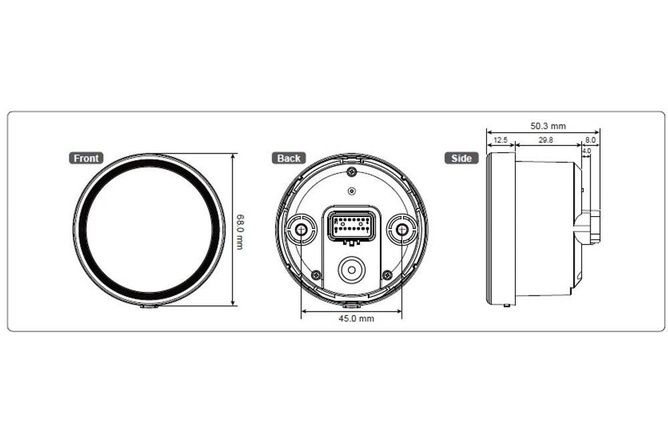 Contagiri Koso D60 TNT-05 fino a 12.000 rpm Nero