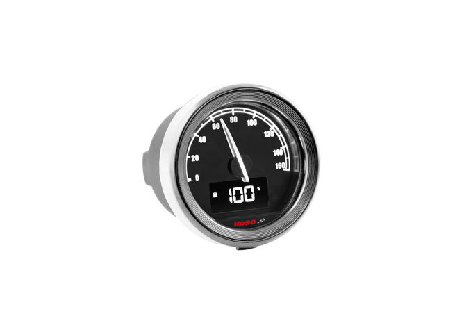 Tachometer Koso D48 TNT-05 bis 160 km/h Schwarz / Chrom