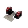 Handlebar Clamps 28mm with dashboard holder KRM black / red