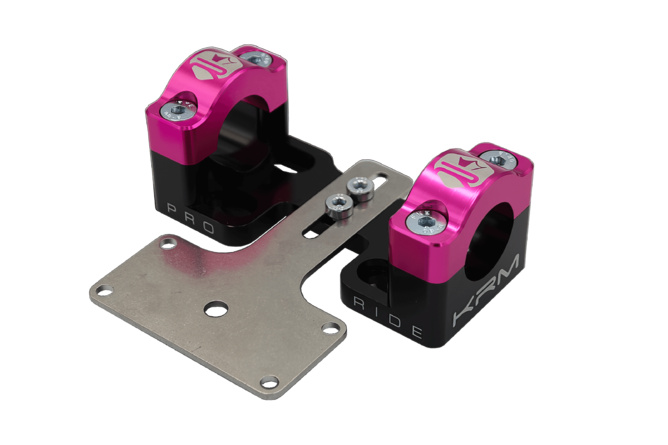 Handlebar Clamps 28mm with dashboard holder KRM black / pink