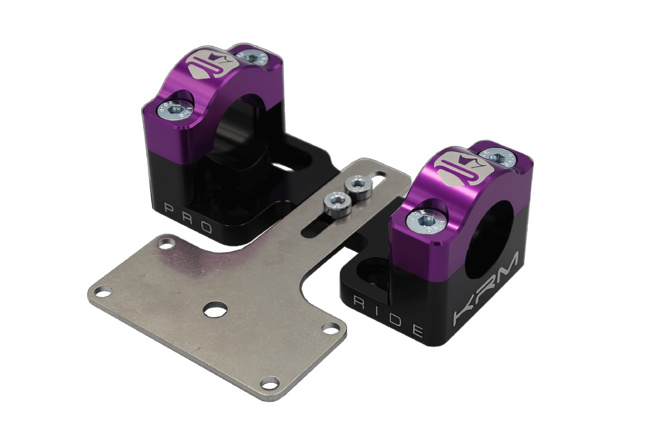 Handlebar Clamps 28mm with dashboard holder KRM black / purple