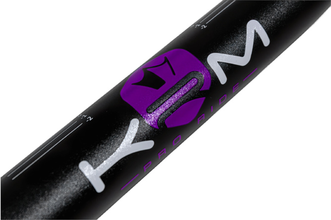 Guidon type cross 28mm avec mousse KRM noir / violet