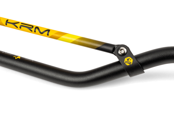 Guidon type cross 22mm KRM noir / jaune