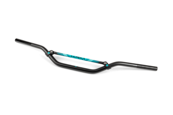 Guidon type cross 22mm KRM noir / turquoise