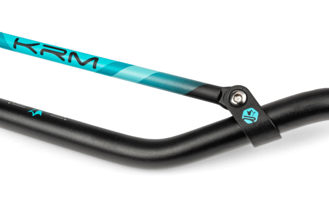 Guidon type cross 22mm KRM noir / turquoise