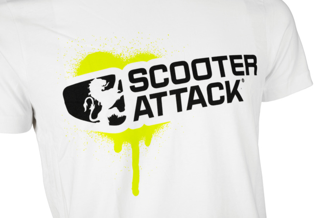 T-Shirt Scooter-Attack weiss / grün