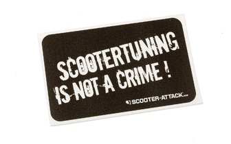Pegatina "Scootertuning is not a crime" 63x105mm Negro/Blanco