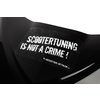 Autocollant ''Scootertuning is not a crime'', noir/blanc - transparent 115x80mm