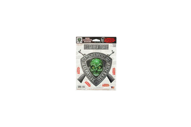 Sticker Lethal Threat Zombie Defense 15x20cm green
