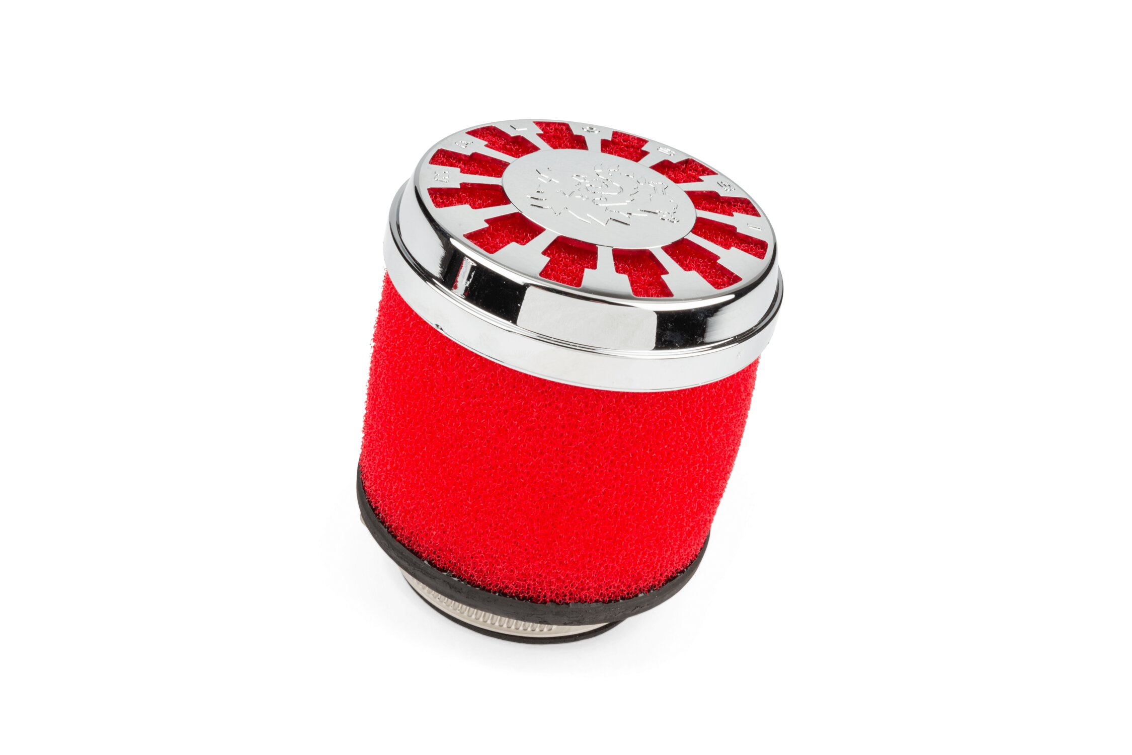 Malossi Filtro Aria E13 Dritto – Adattabile A 42 Mm, 50 Mm E 58,5 Mm, Con Adattatore E Calice In Gomma Per Motori 50cc, Colore Rosso
