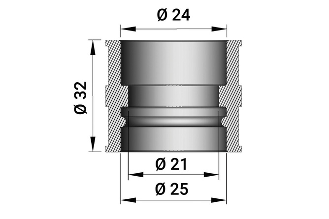 Intake Rubber Boot Malossi 24/25mm PHVA / PHBG long