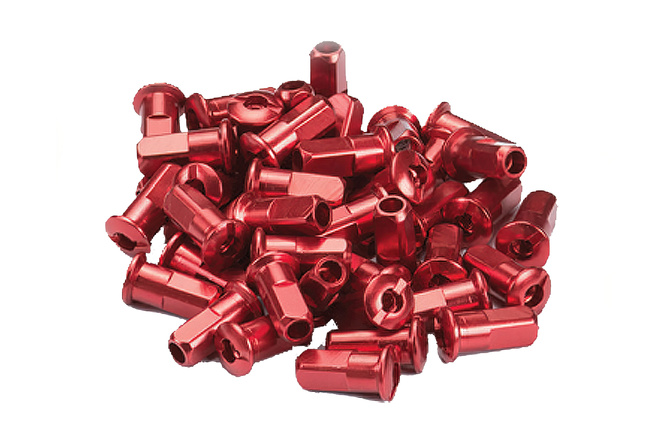 Spoke Nipples (x32) aluminium CNC red