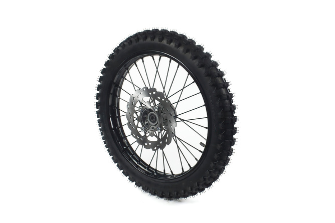 Roue avant acier axe 15mm - 17'' avec pneu Yuanxing Pit Bike / Dirt Bike Noire