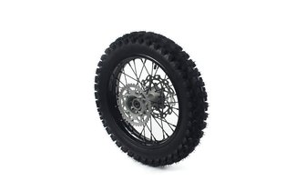 Llanta Rueda Trasera Acero 14'' d.15mm con Neumático Yuanxing Pit Bike / Dirt Bike Negro