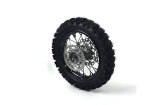Ruota / Cerchio posteriore acciaio d.12mm - 12'' con pneumatico Yuanxing Pit Bike / Dirt Bike nero