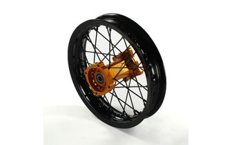 Ruota / Cerchio posteriore mozzo alluminio CNC asse 15mm - 12'' Volt Racing Pit Bike / Dirt Bike oro