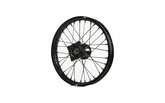 Ruota / Cerchio anteriore mozzo alluminio CNC asse 15mm - 14'' Volt Racing Pit Bike / Dirt Bike nero
