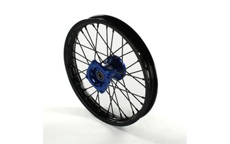 Ruota / Cerchio anteriore mozzo alluminio CNC asse 15mm - 14'' Volt Racing Pit Bike / Dirt Bike blu