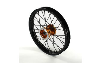Ruota / Cerchio anteriore mozzo alluminio CNC asse 15mm - 14'' Volt Racing Pit Bike / Dirt Bike dorato