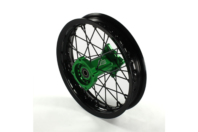 Llanta trasera / rueda trasera Alu Hub CNC 15mm Eje - 12'' Volt Racing Pit Bike / Dirt Bike verde