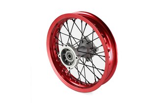 Ruota / Cerchio posteriore mozzo alluminio asse 15mm - 12'' Pit Bike / Dirt Bike rosso