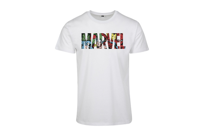 T-shirt Marvel Logo Character bianco