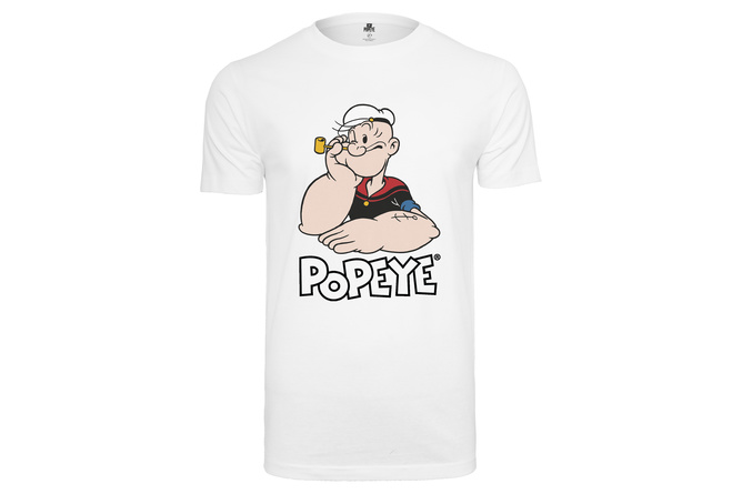T-Shirt Popeye Logo And Pose weiß