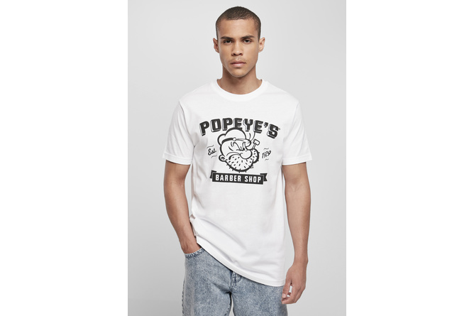 T-Shirt Popeye Barber Shop weiß