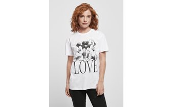 T-shirt Minnie Loves Mickey donna bianco