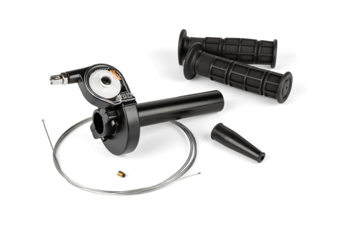 Quick Action Throttle with grips and throttle cable universal black