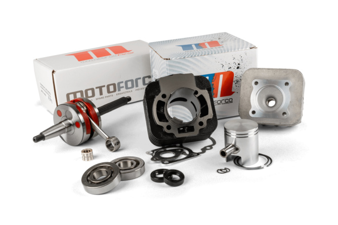 Tuning Kit Motoforce Racing cylinder + crankshaft 70 cast iron Piaggio AC