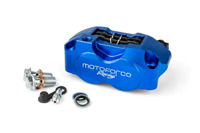 Pinza de Freno 4 Pistones MotoForce Racing Azul