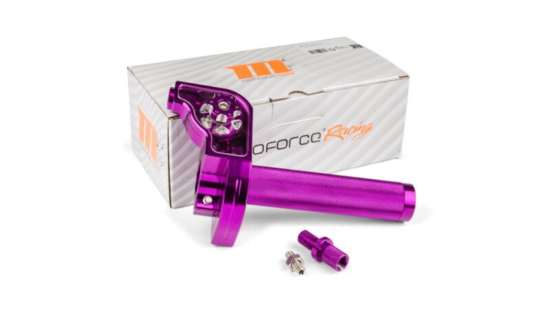 Poignées Moto Alamor CNC Aluminium 7/8" – Caoutchouc Antidérapant Violet, Look Sportif Et Confortable