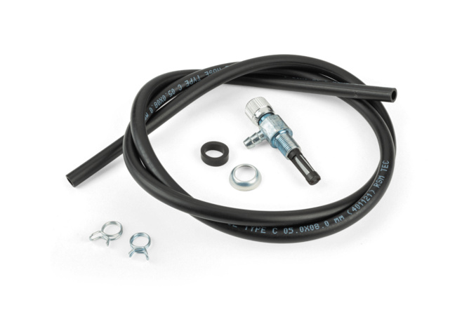 Fuel Tap universal M10 screw-on w. hose and clips