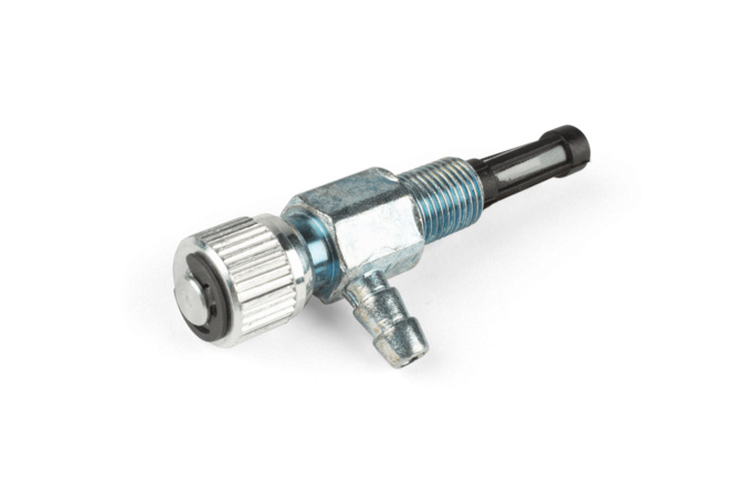 Fuel Tap universal M10 screw-on w. hose and clips