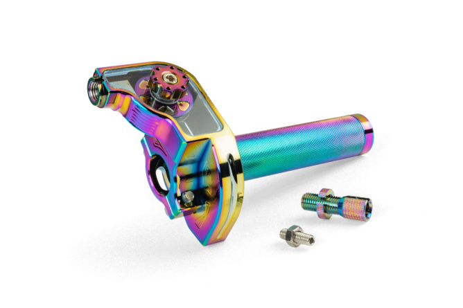 Kurzhub-Gasgriff MotoForce Racing Alu CNC Neochrome