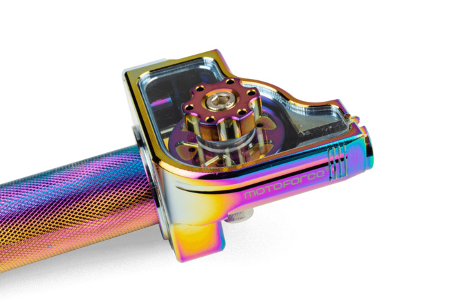 Kurzhub-Gasgriff MotoForce Racing Alu CNC Neochrome