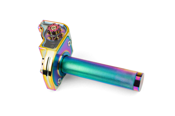 Kurzhub-Gasgriff MotoForce Racing Alu CNC Neochrome