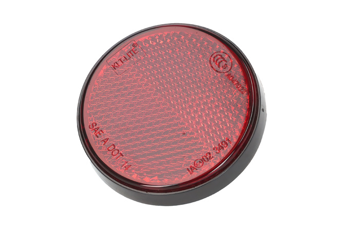 Reflector round red screw-on d.55mm