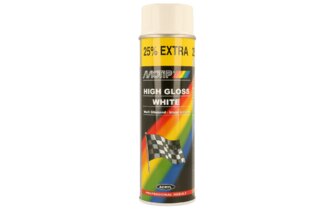 Bombe de peinture blanc brillant Motip 500ml (Aérosol)