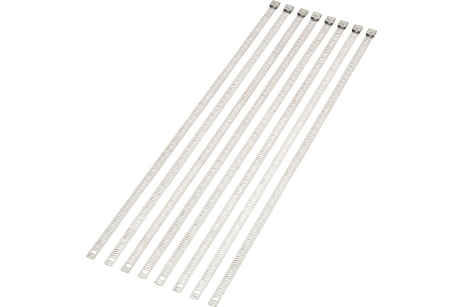 Brida sujetacables x8 acanalada 35cm acero inoxidable