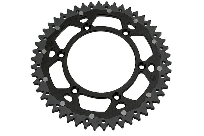 Piñón aluminio / acero 520 Moose Racing Beta RR 49 dientes negro