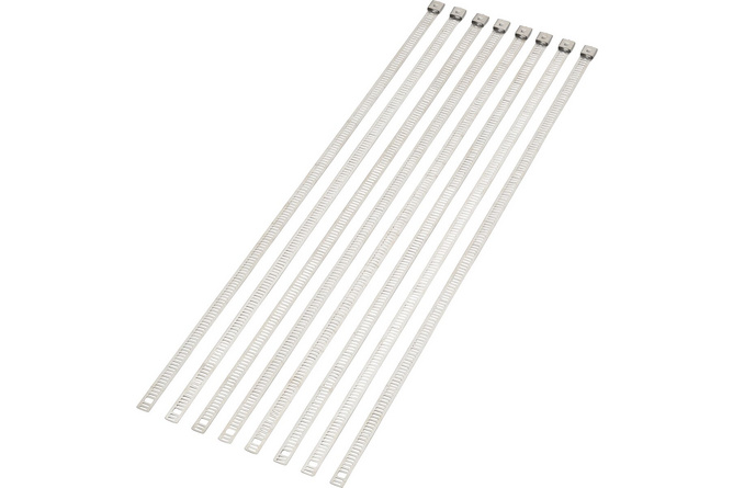 Brida sujetacables x8 acanalada 35cm acero inoxidable